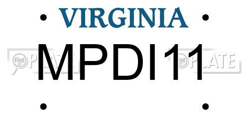 MPDI11 Virginia License Plate
