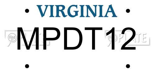 MPDT12 Virginia License Plate