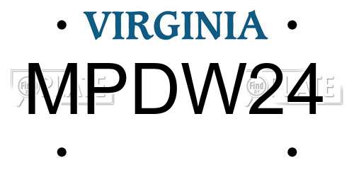 MPDW24 Virginia License Plate