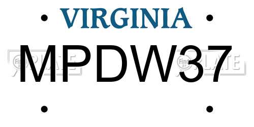 MPDW37 Virginia License Plate