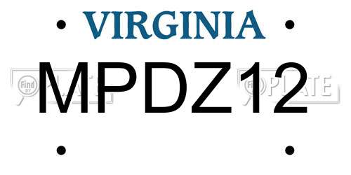 MPDZ12 Virginia License Plate