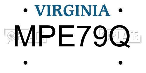 MPE79Q Virginia License Plate