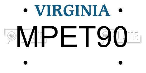 MPET90 Virginia License Plate
