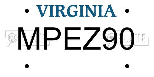 MPEZ90 Virginia License Plate