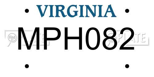 MPH082 Virginia License Plate