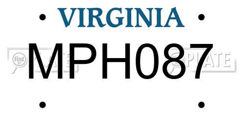 MPH087 Virginia License Plate