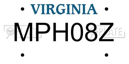 MPH08Z Virginia License Plate