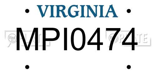 MPI0474 Virginia License Plate