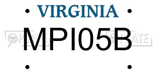 MPI05B Virginia License Plate