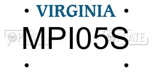 MPI05S Virginia License Plate