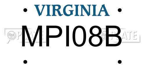 MPI08B Virginia License Plate