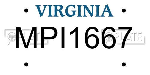 MPI1667 Virginia License Plate