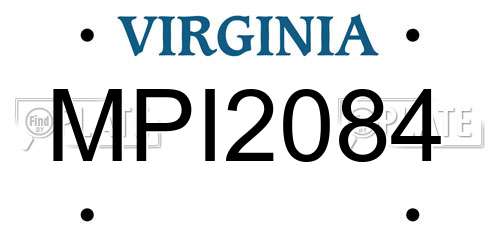 MPI2084 Virginia License Plate