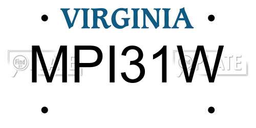 MPI31W Virginia License Plate