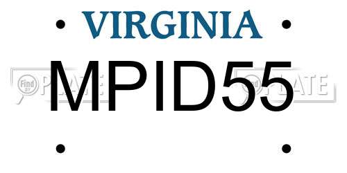 MPID55 Virginia License Plate