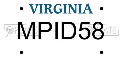 MPID58 Virginia License Plate