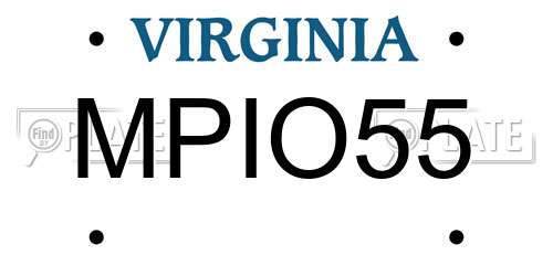 MPIO55 Virginia License Plate