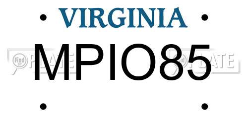 MPIO85 Virginia License Plate