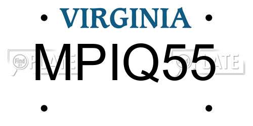 MPIQ55 Virginia License Plate