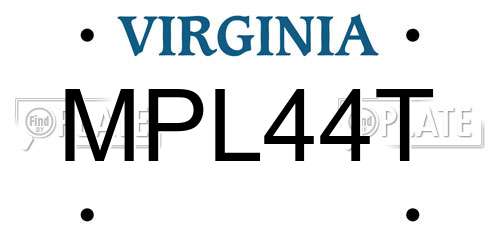 MPL44T Virginia License Plate