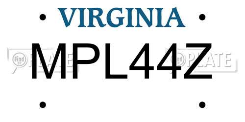 MPL44Z Virginia License Plate