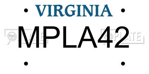 MPLA42 Virginia License Plate