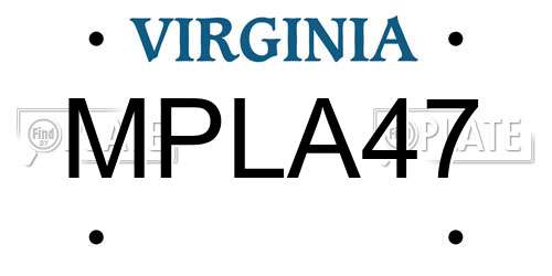 MPLA47 Virginia License Plate