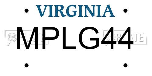 MPLG44 Virginia License Plate