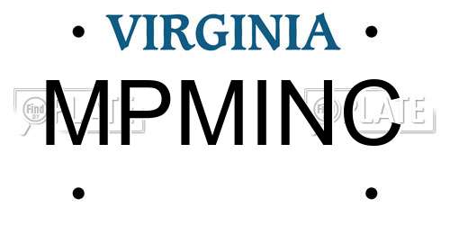 MPMINC Virginia License Plate