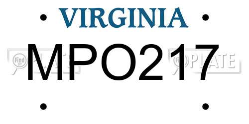 MPO217 Virginia License Plate