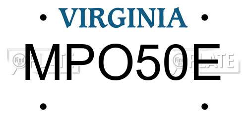 MPO50E Virginia License Plate