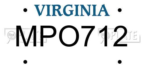 MPO712 Virginia License Plate