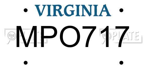 MPO717 Virginia License Plate