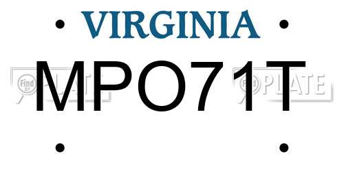 MPO71T Virginia License Plate