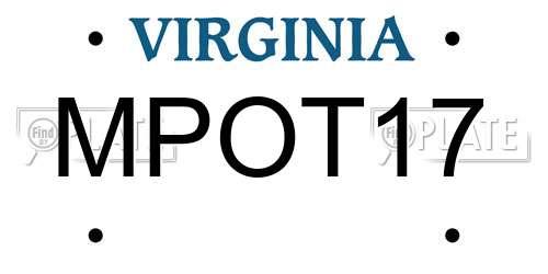 MPOT17 Virginia License Plate