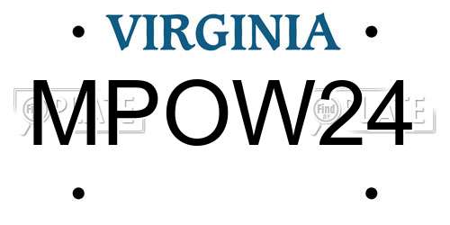 MPOW24 Virginia License Plate