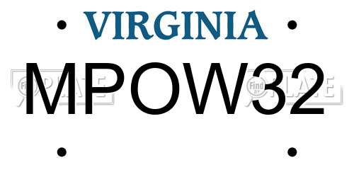 MPOW32 Virginia License Plate
