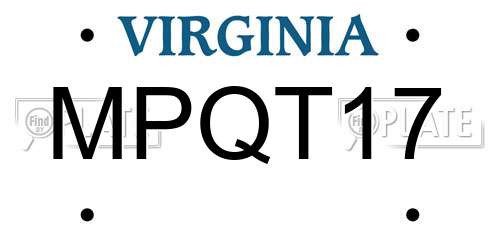 MPQT17 Virginia License Plate
