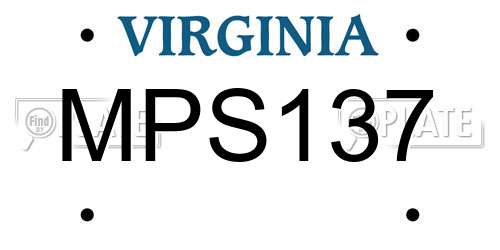 MPS137 Virginia License Plate