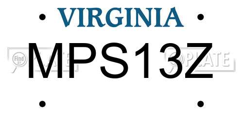 MPS13Z Virginia License Plate