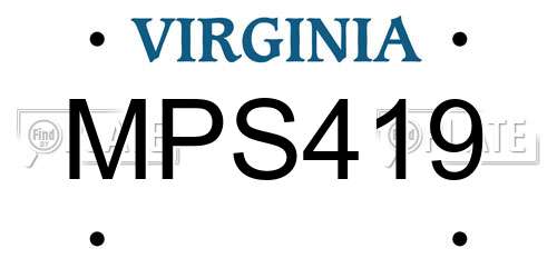 MPS419 Virginia License Plate