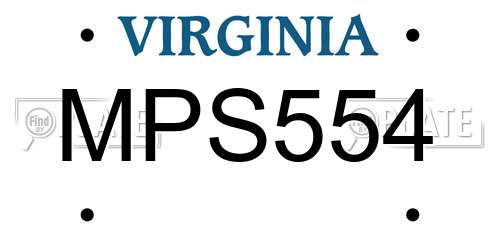 MPS554 Virginia License Plate