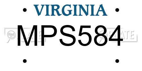 MPS584 Virginia License Plate