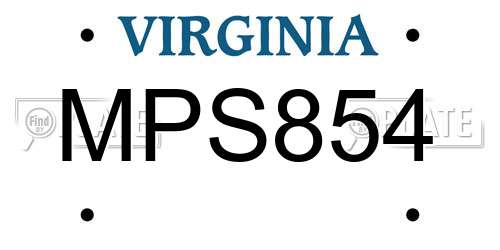 MPS854 Virginia License Plate