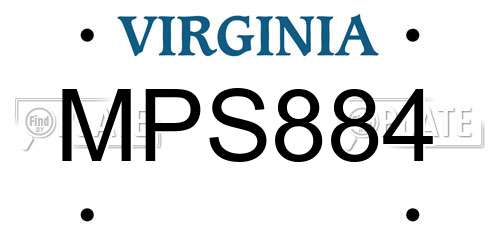 MPS884 Virginia License Plate