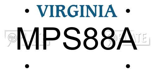 MPS88A Virginia License Plate