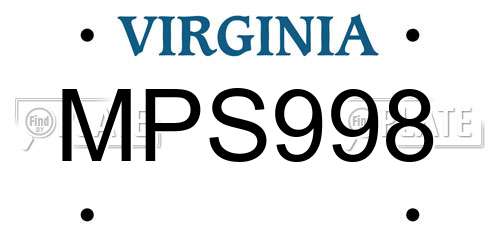 MPS998 Virginia License Plate