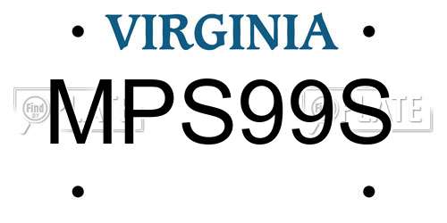 MPS99S Virginia License Plate