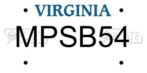 MPSB54 Virginia License Plate