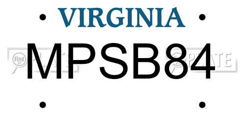 MPSB84 Virginia License Plate